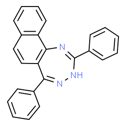 ChemSpider 2D Image | 2,5-Diphenyl-1H-naphtho[1,2-e][1,2,4]triazepine | C24H17N3