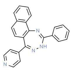 ChemSpider 2D Image | 2-Phenyl-5-(4-pyridinyl)-1H-naphtho[1,2-e][1,2,4]triazepine | C23H16N4