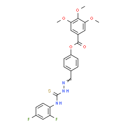 ChemSpider 2D Image | 4-({[(2,4-Difluorophenyl)carbamothioyl]hydrazono}methyl)phenyl 3,4,5-trimethoxybenzoate | C24H21F2N3O5S