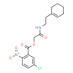 ChemSpider 2D Image | 2-{[2-(1-Cyclohexen-1-yl)ethyl]amino}-2-oxoethyl 5-chloro-2-nitrobenzoate | C17H19ClN2O5