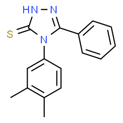 ChemSpider 2D Image | 4-(3,4-dimethylphenyl)-5-phenyl-4H-1,2,4-triazole-3-thiol | C16H15N3S