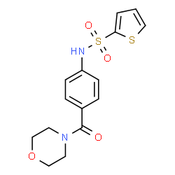 ChemSpider 2D Image | N-[4-(4-Morpholinylcarbonyl)phenyl]-2-thiophenesulfonamide | C15H16N2O4S2