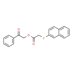 ChemSpider 2D Image | 2-Oxo-2-phenylethyl (2-naphthylsulfanyl)acetate | C20H16O3S