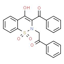 ChemSpider 2D Image | 2-(3-Benzoyl-4-hydroxy-1,1-dioxido-2H-1,2-benzothiazin-2-yl)-1-phenylethanone | C23H17NO5S