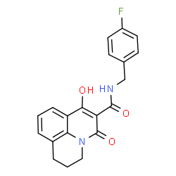 ChemSpider 2D Image | N-(4-Fluorobenzyl)-7-hydroxy-5-oxo-2,3-dihydro-1H,5H-pyrido[3,2,1-ij]quinoline-6-carboxamide | C20H17FN2O3