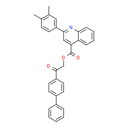 ChemSpider 2D Image | 2-(4-Biphenylyl)-2-oxoethyl 2-(3,4-dimethylphenyl)-4-quinolinecarboxylate | C32H25NO3
