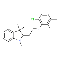 ChemSpider 2D Image | (1E,2E)-N-(2,6-Dichloro-3-methylphenyl)-2-(1,3,3-trimethyl-1,3-dihydro-2H-indol-2-ylidene)ethanimine | C20H20Cl2N2