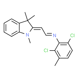 ChemSpider 2D Image | (1E,2Z)-N-(2,6-Dichloro-3-methylphenyl)-2-(1,3,3-trimethyl-1,3-dihydro-2H-indol-2-ylidene)ethanimine | C20H20Cl2N2