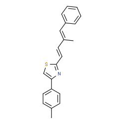 ChemSpider 2D Image | 4-(4-Methylphenyl)-2-[(1E,3E)-3-methyl-4-phenyl-1,3-butadien-1-yl]-1,3-thiazole | C21H19NS