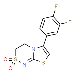 ChemSpider 2D Image | 6-(3,4-Difluorophenyl)-3,4-dihydro[1,3]thiazolo[2,3-c][1,2,4]thiadiazine 2,2-dioxide | C11H8F2N2O2S2