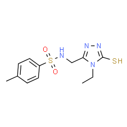 ChemSpider 2D Image | N-[(4-ethyl-5-sulfanyl-4H-1,2,4-triazol-3-yl)methyl]-4-methylbenzene-1-sulfonamide | C12H16N4O2S2