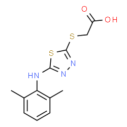 ChemSpider 2D Image | [5-(2,6-Dimethyl-phenylamino)-[1,3,4]thiadiazol-2-ylsulfanyl]-acetic acid | C12H13N3O2S2