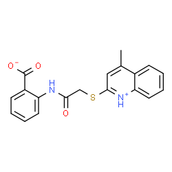 ChemSpider 2D Image | 2-({[(4-Methyl-2-quinoliniumyl)sulfanyl]acetyl}amino)benzoate | C19H16N2O3S