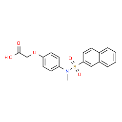 ChemSpider 2D Image | {4-[Methyl(2-naphthylsulfonyl)amino]phenoxy}acetic acid | C19H17NO5S