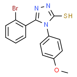 ChemSpider 2D Image | 5-(2-Bromophenyl)-4-(4-methoxyphenyl)-2,4-dihydro-3H-1,2,4-triazole-3-thione | C15H12BrN3OS