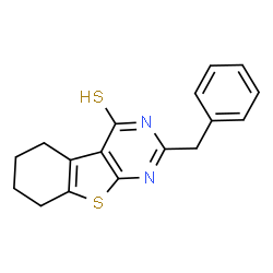 ChemSpider 2D Image | 2-Benzyl-5,6,7,8-tetrahydro[1]benzothieno[2,3-d]pyrimidine-4(1H)-thione | C17H16N2S2