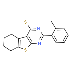 ChemSpider 2D Image | 2-(2-Methylphenyl)-5,6,7,8-tetrahydro[1]benzothieno[2,3-d]pyrimidine-4(1H)-thione | C17H16N2S2