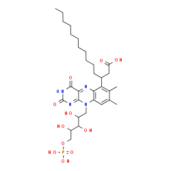 ChemSpider 2D Image | 1-[6-(1-Carboxy-2-tridecanyl)-7,8-dimethyl-2,4-dioxo-3,4-dihydrobenzo[g]pteridin-10(2H)-yl]-1-deoxy-5-O-phosphonopentitol | C31H47N4O11P