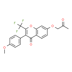 ChemSpider 2D Image | 3-(4-Methoxyphenyl)-7-(2-oxopropoxy)-2-(trifluoromethyl)-4H-chromen-4-one | C20H15F3O5