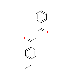ChemSpider 2D Image | 2-(4-Ethylphenyl)-2-oxoethyl 4-iodobenzoate | C17H15IO3