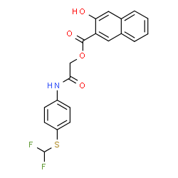 ChemSpider 2D Image | 2-({4-[(Difluoromethyl)sulfanyl]phenyl}amino)-2-oxoethyl 3-hydroxy-2-naphthoate | C20H15F2NO4S