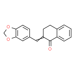 ChemSpider 2D Image | 2-(1,3-Benzodioxol-5-ylmethylene)-3,4-dihydro-1(2H)-naphthalenone | C18H14O3