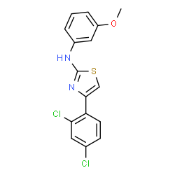 ChemSpider 2D Image | 4-(2,4-Dichlorophenyl)-N-(3-methoxyphenyl)-1,3-thiazol-2-amine | C16H12Cl2N2OS