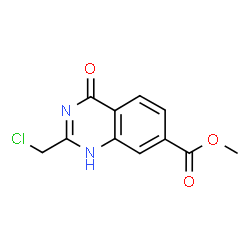 ChemSpider 2D Image | Methyl 2-(chloromethyl)-4-oxo-1,4-dihydro-7-quinazolinecarboxylate | C11H9ClN2O3