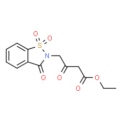 ChemSpider 2D Image | Ethyl 4-(1,1-dioxido-3-oxo-1,2-benzothiazol-2(3H)-yl)-3-oxobutanoate | C13H13NO6S