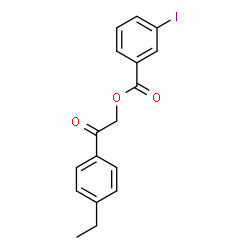 ChemSpider 2D Image | 2-(4-Ethylphenyl)-2-oxoethyl 3-iodobenzoate | C17H15IO3