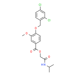 ChemSpider 2D Image | 2-(Isopropylamino)-2-oxoethyl 4-[(2,4-dichlorobenzyl)oxy]-3-methoxybenzoate | C20H21Cl2NO5