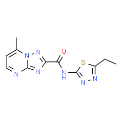 ChemSpider 2D Image | N-(5-Ethyl-1,3,4-thiadiazol-2-yl)-7-methyl[1,2,4]triazolo[1,5-a]pyrimidine-2-carboxamide | C11H11N7OS