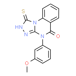 ChemSpider 2D Image | 1-mercapto-4-(3-methoxyphenyl)[1,2,4]triazolo[4,3-a]quinazolin-5(4H)-one | C16H12N4O2S