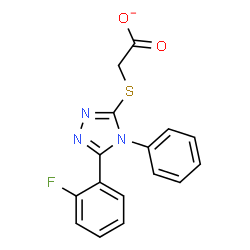 ChemSpider 2D Image | {[5-(2-Fluorophenyl)-4-phenyl-4H-1,2,4-triazol-3-yl]sulfanyl}acetate | C16H11FN3O2S