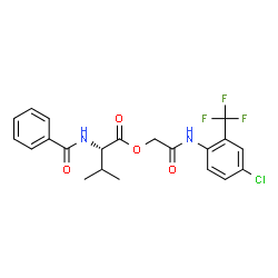 ChemSpider 2D Image | 2-{[4-Chloro-2-(trifluoromethyl)phenyl]amino}-2-oxoethyl N-benzoyl-L-valinate | C21H20ClF3N2O4