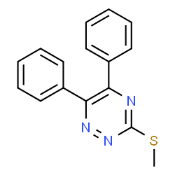ChemSpider 2D Image | 3-(methylthio)-5,6-diphenyl-1,2,4-triazine | C16H13N3S