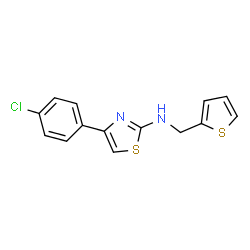 ChemSpider 2D Image | 4-(4-Chlorophenyl)-N-(2-thienylmethyl)-1,3-thiazol-2-amine | C14H11ClN2S2