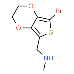 ChemSpider 2D Image | 7-Bromo-2,3-dihydro-N-methylthieno[3,4-b]-1,4-dioxin-5-methanamine | C8H10BrNO2S