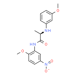 ChemSpider 2D Image | N-(2-Methoxy-5-nitrophenyl)-N~2~-(3-methoxyphenyl)-D-alaninamide | C17H19N3O5
