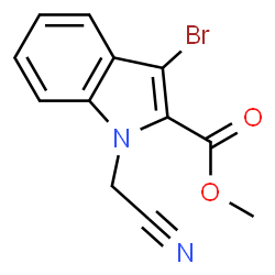 ChemSpider 2D Image | Methyl 3-bromo-1-(cyanomethyl)-1H-indole-2-carboxylate | C12H9BrN2O2