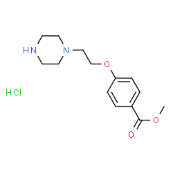 ChemSpider 2D Image | methyl 4-(2-(piperazin-1-yl)ethoxy)benzoate hydrochloride | C14H21ClN2O3