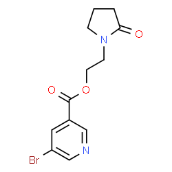 ChemSpider 2D Image | 2-(2-Oxo-1-pyrrolidinyl)ethyl 5-bromonicotinate | C12H13BrN2O3