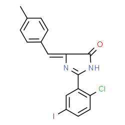 ChemSpider 2D Image | (5E)-2-(2-Chloro-5-iodophenyl)-5-(4-methylbenzylidene)-1,5-dihydro-4H-imidazol-4-one | C17H12ClIN2O