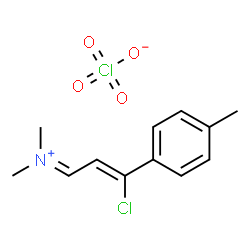 ChemSpider 2D Image | (2Z)-3-Chloro-N,N-dimethyl-3-(4-methylphenyl)-2-propen-1-iminium perchlorate | C12H15Cl2NO4