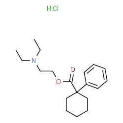 ChemSpider 2D Image | 2-(Diethylamino)ethyl 1-phenylcyclohexanecarboxylate hydrochloride (1:1) | C19H30ClNO2