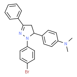 ChemSpider 2D Image | 4-[1-(4-Bromophenyl)-3-phenyl-4,5-dihydro-1H-pyrazol-5-yl]-N,N-dimethylaniline | C23H22BrN3