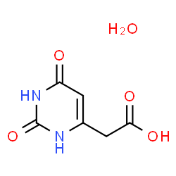 ChemSpider 2D Image | (2,6-Dioxo-1,2,3,6-tetrahydro-4-pyrimidinyl)acetic acid hydrate (1:1) | C6H8N2O5