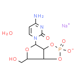 ChemSpider 2D Image | Sodium 4-(4-amino-2-oxo-1(2H)-pyrimidinyl)-6-(hydroxymethyl)tetrahydrofuro[3,4-d][1,3,2]dioxaphosphol-2-olate 2-oxide hydrate (1:1:1) | C9H13N3NaO8P