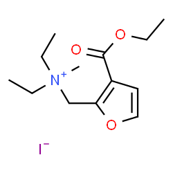ChemSpider 2D Image | N-{[3-(Ethoxycarbonyl)-2-furyl]methyl}-N-ethyl-N-methylethanaminium iodide | C13H22INO3