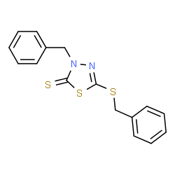 ChemSpider 2D Image | 3-Benzyl-5-(benzylsulfanyl)-1,3,4-thiadiazole-2(3H)-thione | C16H14N2S3